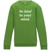 Детский Свитшот Be kind to your mind Лаймовый фото