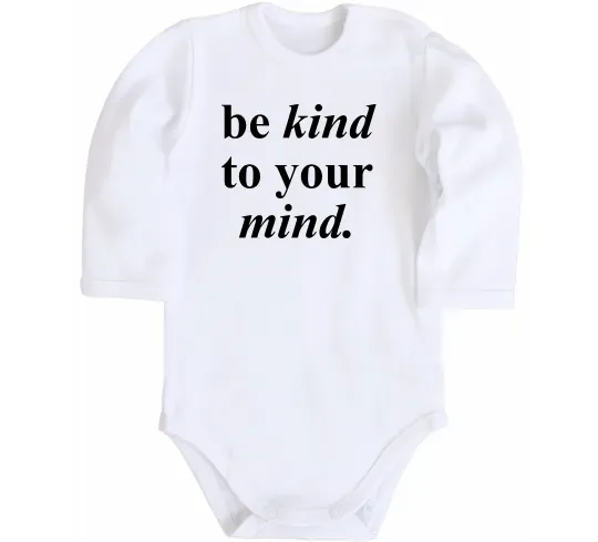 Детский боди Be kind to your mind Белый фото