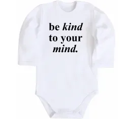 Детский боди Be kind to your mind Белый фото