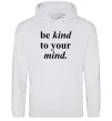 Женская толстовка (худи) Be kind to your mind Серый меланж фото
