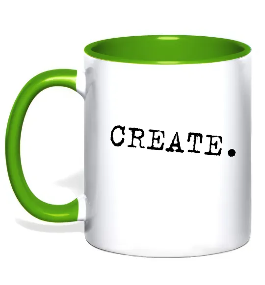 Чашка с цветной ручкой Create Лаймовый фото