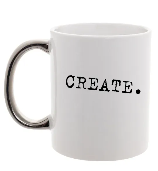 Чашка з кольоровою ручкою Create Срібло фото