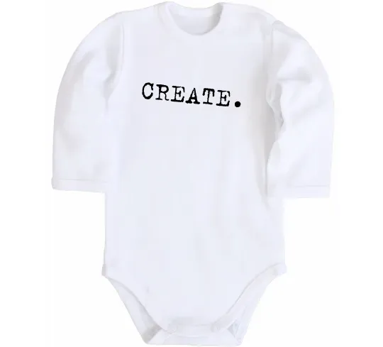 Дитячий бодік Create Білий фото