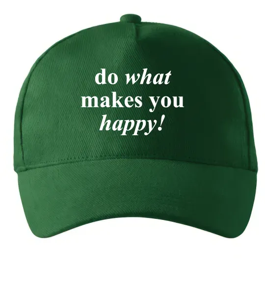Кепка Do what makes you happy Темно-зелений фото