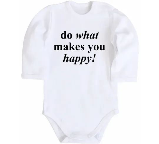 Детский боди Do what makes you happy Белый фото