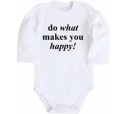 Детский боди Do what makes you happy Белый фото