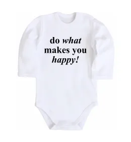 Дитячий бодік Do what makes you happy Білий фото
