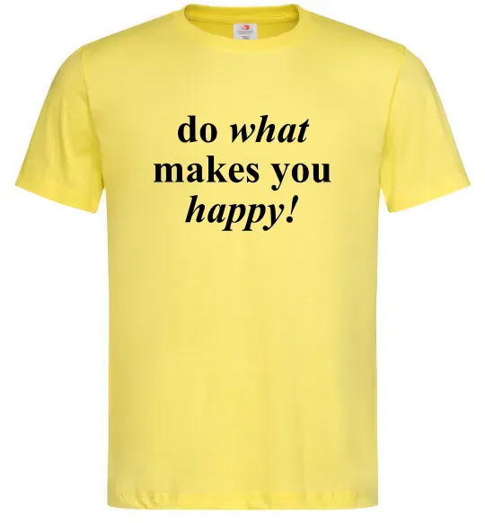 Чоловіча футболка Do what makes you happy Лимонний фото