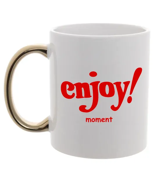 Чашка с цветной ручкой Enjoy moment Золото фото