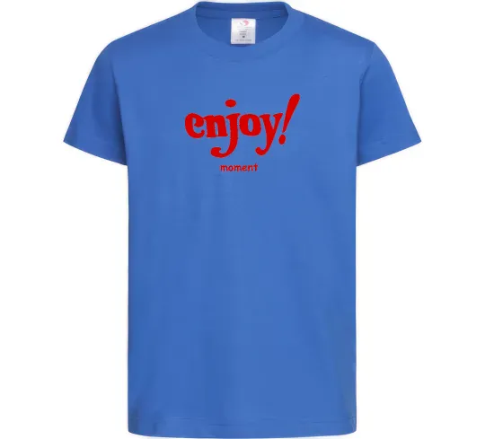 Дитяча футболка Enjoy moment Яскраво-синій фото