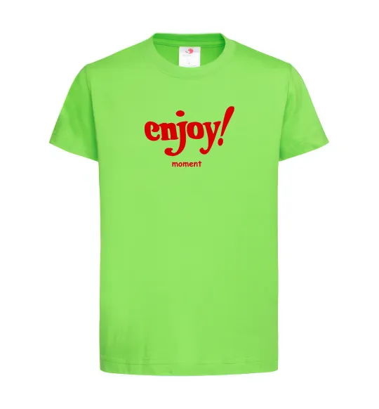 Детская футболка Enjoy moment Лаймовый фото