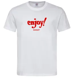 Чоловіча футболка Enjoy moment Білий фото