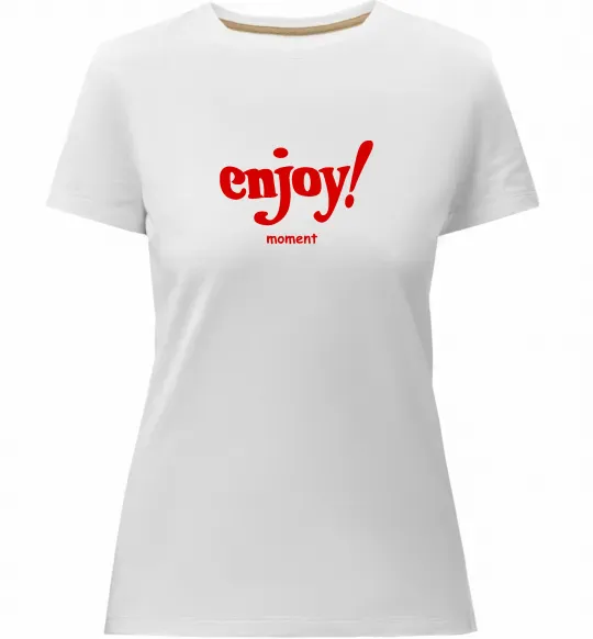 Женская премиум футболка Enjoy moment Белый фото
