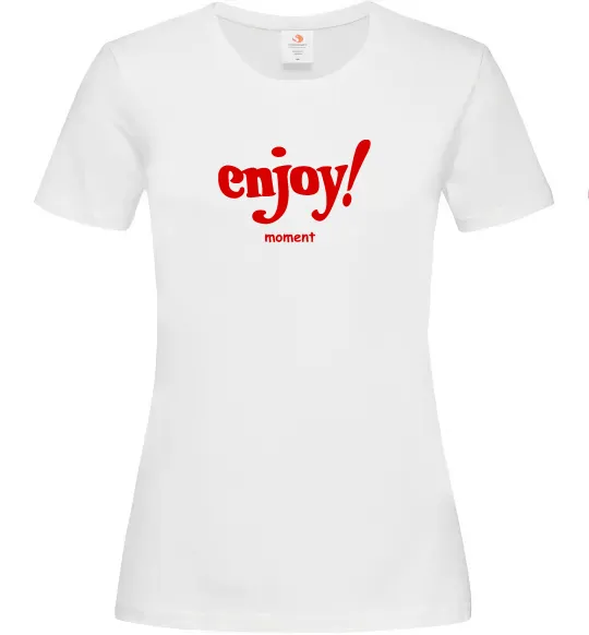 Женская футболка Enjoy moment Белый фото