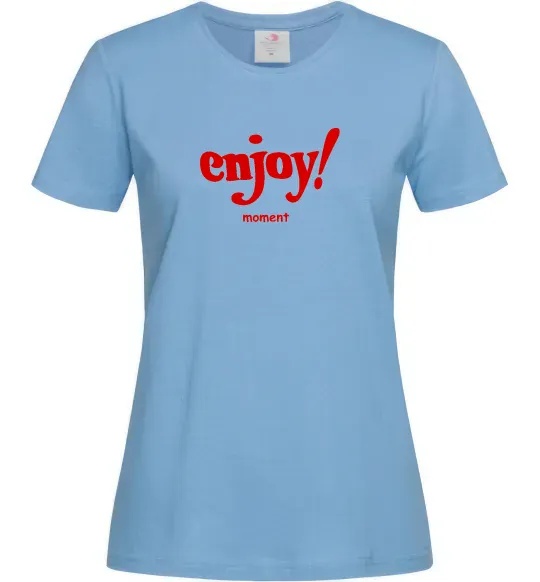 Женская футболка Enjoy moment Голубой фото