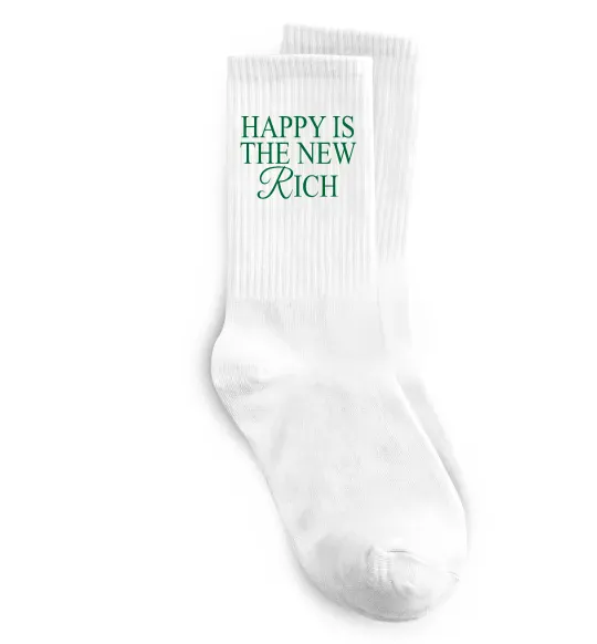 Носки Happy is the new rich Белый фото