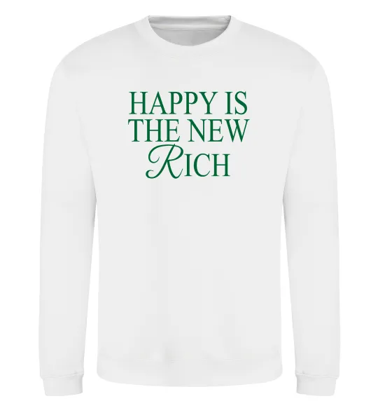 Свитшот Happy is the new rich Белый фото