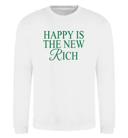 Світшот Happy is the new rich Білий фото