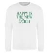 Свитшот Happy is the new rich Белый фото