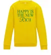 Детский Свитшот Happy is the new rich Солнечно желтый фото
