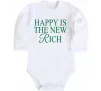 Детский боди Happy is the new rich Белый фото