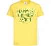 Дитяча футболка Happy is the new rich Лимонний фото
