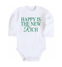 Дитячий бодік Happy is the new rich Білий фото