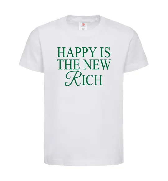 Детская футболка Happy is the new rich Белый фото