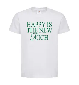 Дитяча футболка Happy is the new rich Білий фото