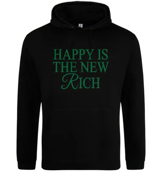 Женская толстовка (худи) Happy is the new rich Черный фото