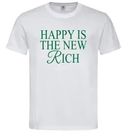 Чоловіча футболка Happy is the new rich Білий фото
