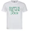 Мужская футболка Happy is the new rich Белый фото