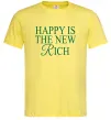 Мужская футболка Happy is the new rich Лимонный фото
