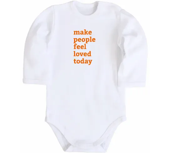 Дитячий бодік Make people feel loved today Білий фото