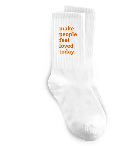 Шкарпетки Make people feel loved today Білий фото