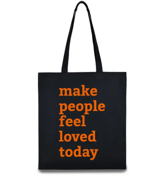 Еко-сумка Make people feel loved today Чорний фото