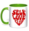 Чашка с цветной ручкой Self love club Лаймовый фото