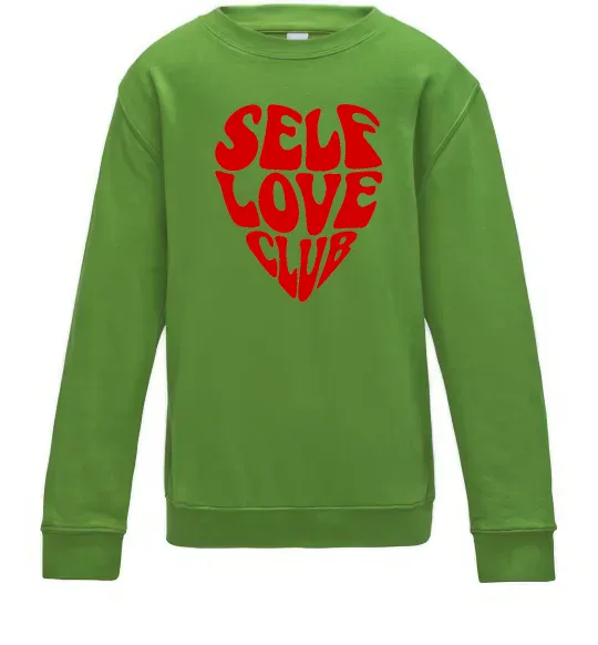 Дитячий світшот Self love club Лаймовий фото