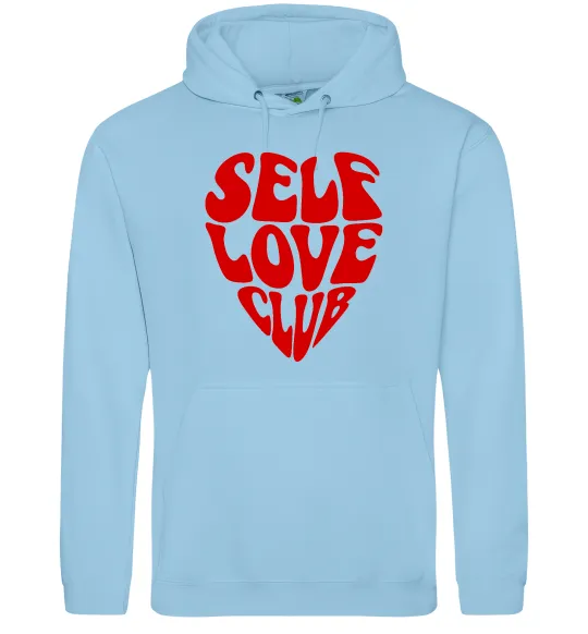 Мужская толстовка (худи) Self love club Голубой фото