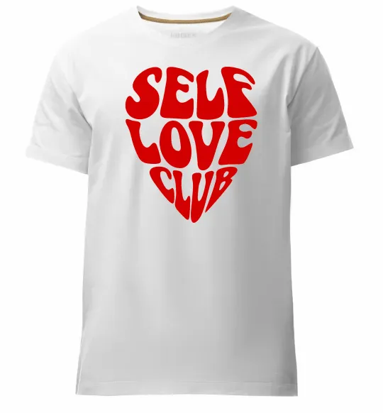 Мужская премиум футболка Self love club Белый фото