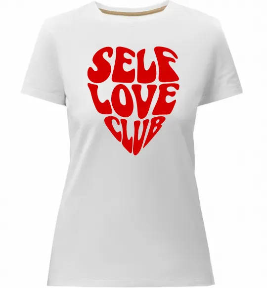 Женская премиум футболка Self love club Белый фото