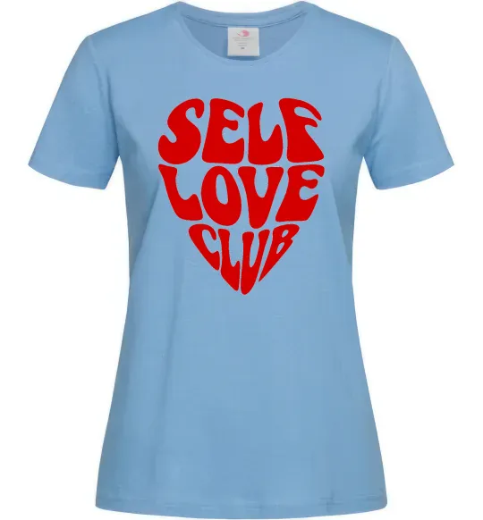 Жіноча футболка Self love club Блакитний фото