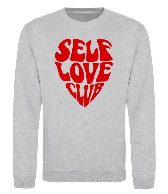 Свитшот Self love club Серый меланж фото