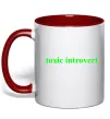 Чашка с цветной ручкой Toxic introvert Красный фото