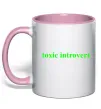 Чашка с цветной ручкой Toxic introvert Нежно розовый фото