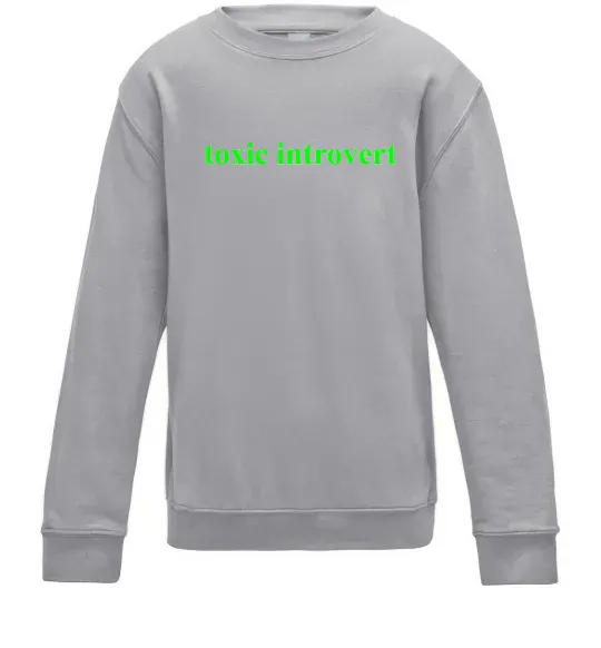 Детский Свитшот Toxic introvert Серый меланж фото