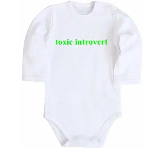 Дитячий бодік Toxic introvert Білий фото