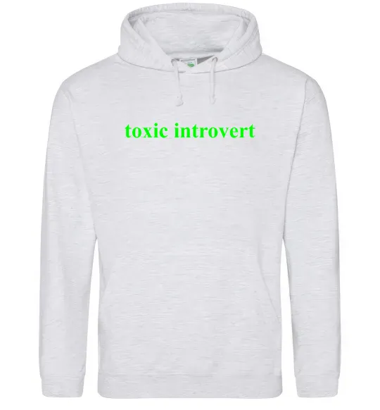 Мужская толстовка (худи) Toxic introvert Серый меланж фото