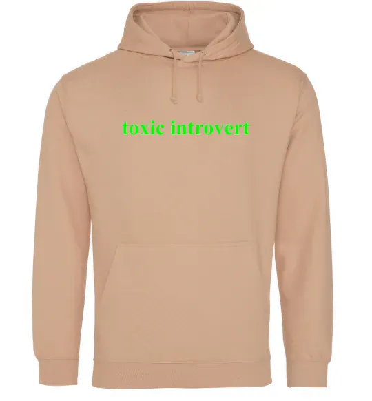 Мужская толстовка (худи) Toxic introvert Песочный фото