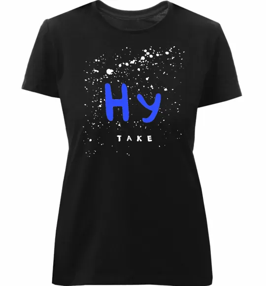 Женская премиум футболка Ну таке Черный фото